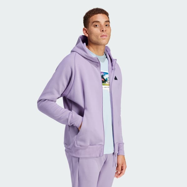 Roxo Jaqueta com Capuz Zíper Z.N.E. Premium
