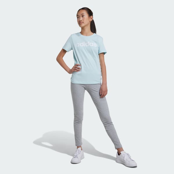 Turquoise Essentials Linear Logo Cotton Slim Fit Tee
