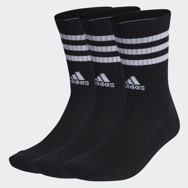 adidas 3 Stripes Cushioned Crew Socks 3 Pairs Black adidas Thailand