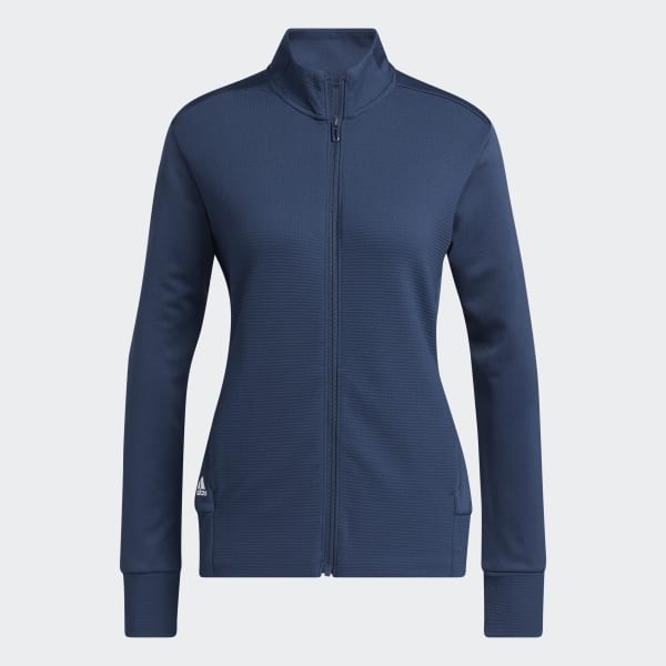 Niebieski Textured Full-Zip Jacket