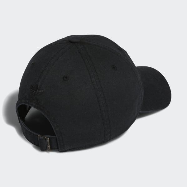 Black Relaxed Strap-Back Hat