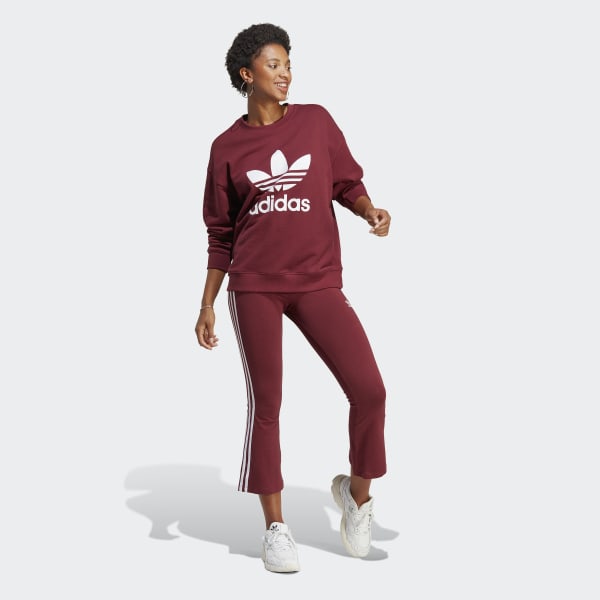 adidas Trefoil Crew Sweatshirt - Burgundy | Women's Lifestyle | adidas US