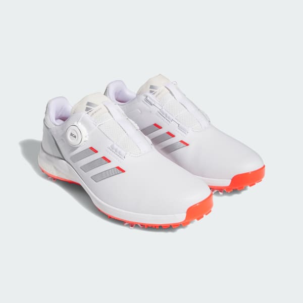 Adidas powerband boa boost golf shoes white/metallic/slime outlet