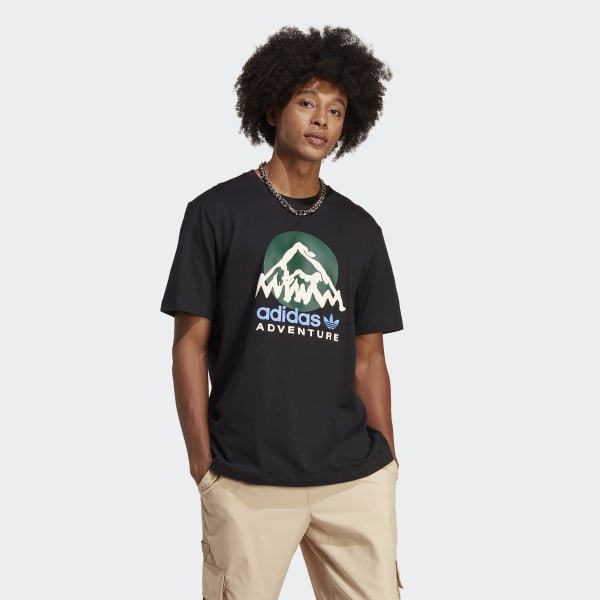 Negro Playera Estampada adidas Adventure Mountain