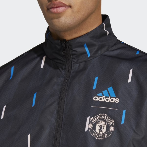Schwarz Manchester United Anthem Jacke