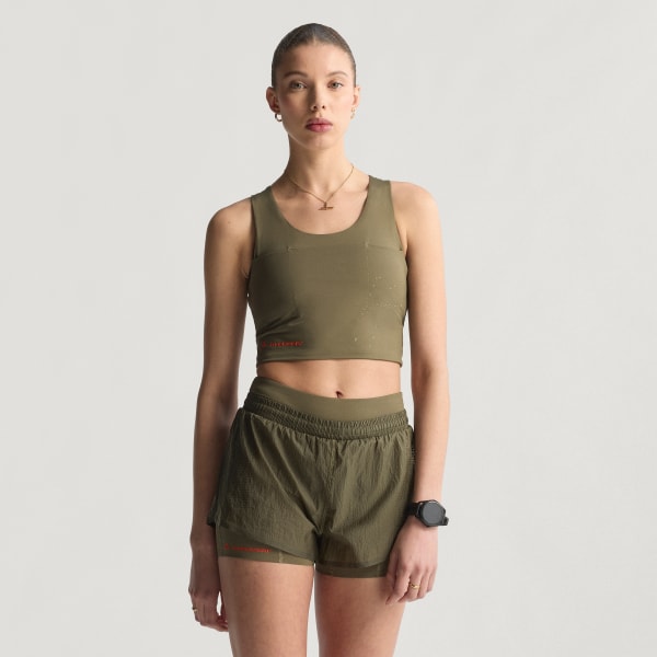 adidas Adi365 H.Koumori Running Crop Top - Green | Free