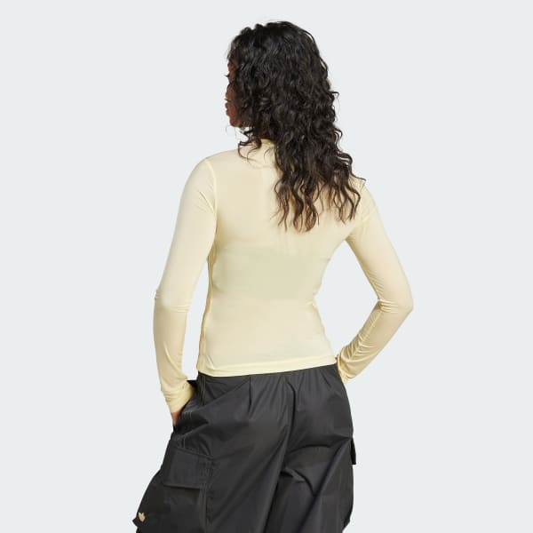 Yellow Adicolor Sheer 3-Stripes Long Sleeve Tee