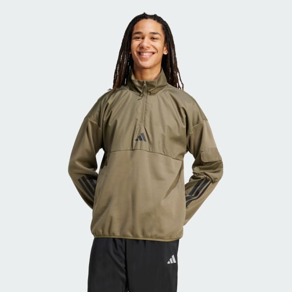 adidas City Tech Utility Half-Zip Sweatshirt - Black | Free