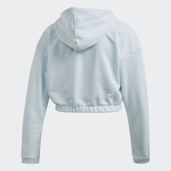 blue adidas crop top hoodie