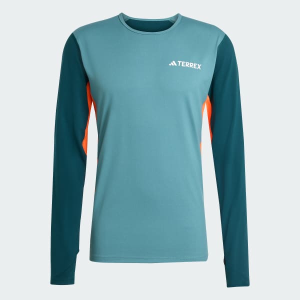 สีเขียว เสื้อสวมชั้นในแขนยาวผ้าสังเคราะห์หลายชนิด