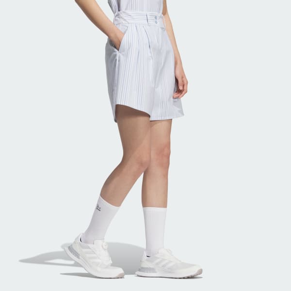 Mau-xanh-da-troi Quần Short Vải Sọc Nhăn 6 Inch