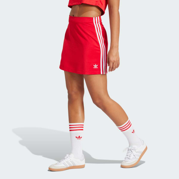 Rojo Mini Falda Adicolor 3 Tiras