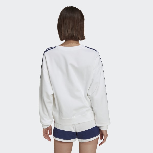 Branco Camisola com Emblema