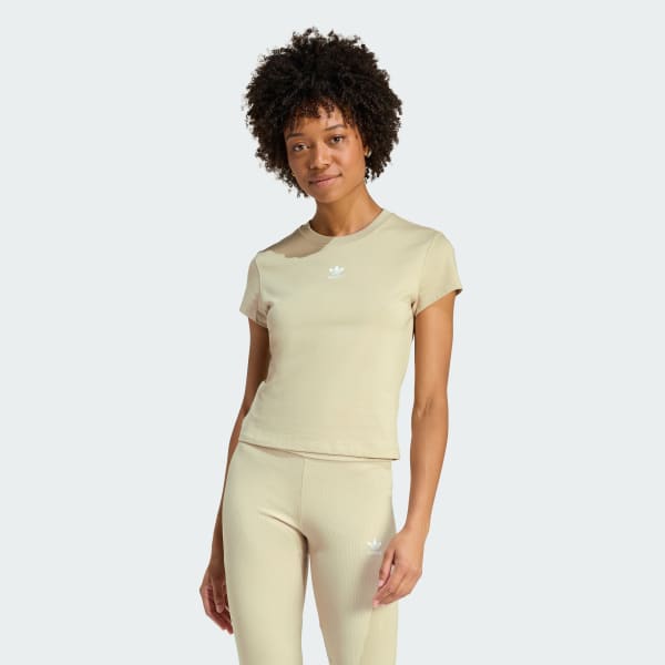 Beige Essentials Slim Tee