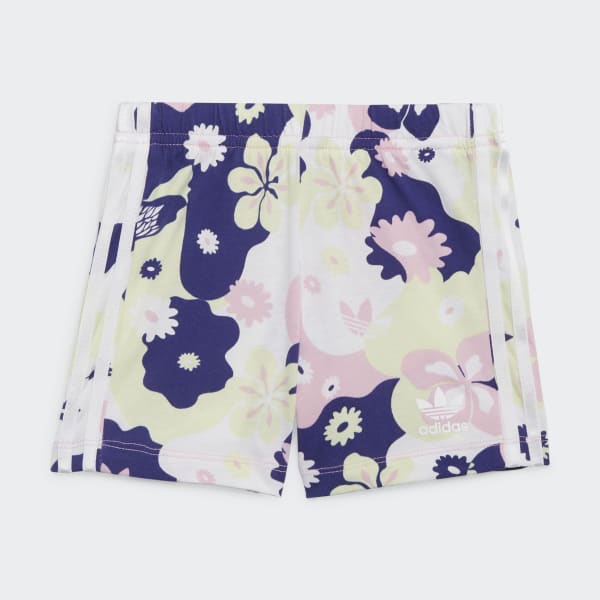 ruzová Souprava Flower Print Shorts and Tee UB561