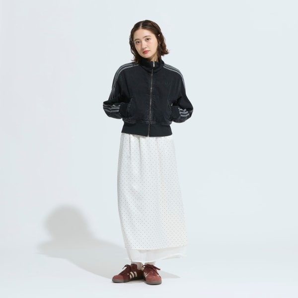 アディダス アディカラー デニム トラックトップ - ブラック