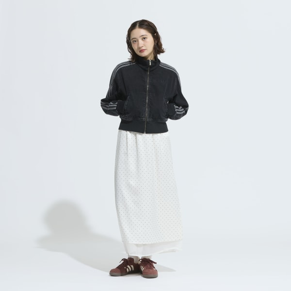 アディダス アディカラー デニム トラックトップ - ブラック