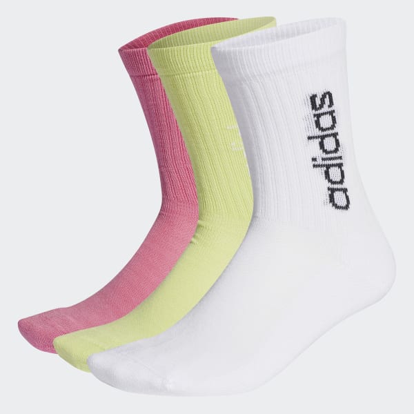 adidas Half-Cushioned Vertical Crew Socks 3 Pairs - White | adidas UK