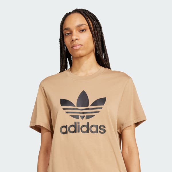 jun② Camiseta Boxy Adicolor Trefoil - Marrom adidas | adidas Brasil