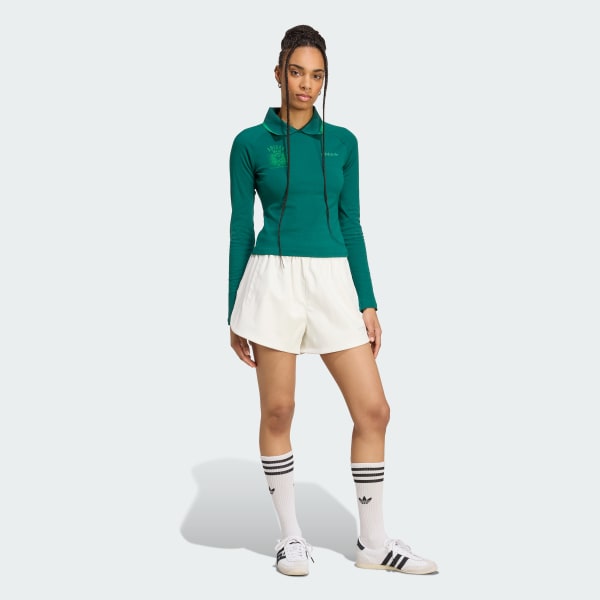 White Pleather Sprinter Shorts