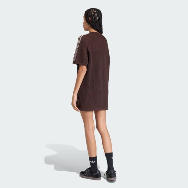 Brown KNITTED CROCHET DRESS