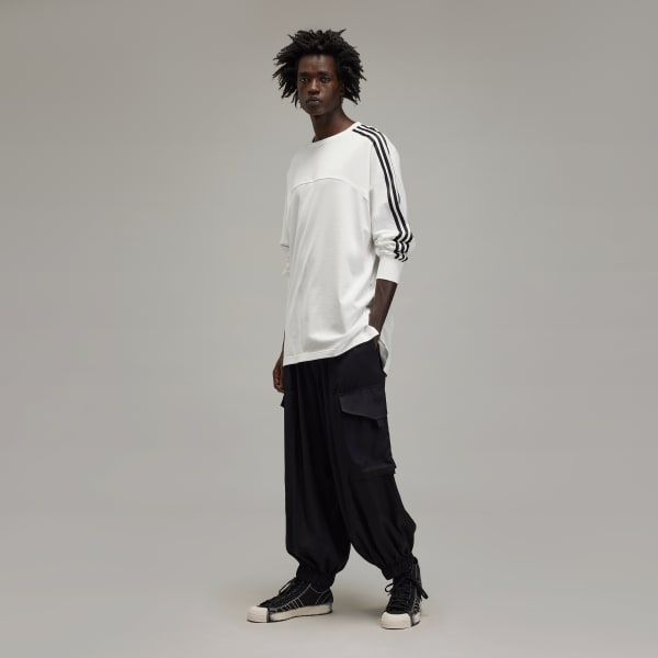 Blanc T-shirt manches longues 3 bandes Y-3