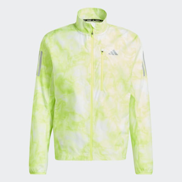 adidas Own the Run Allover Print Jacket - White | Free