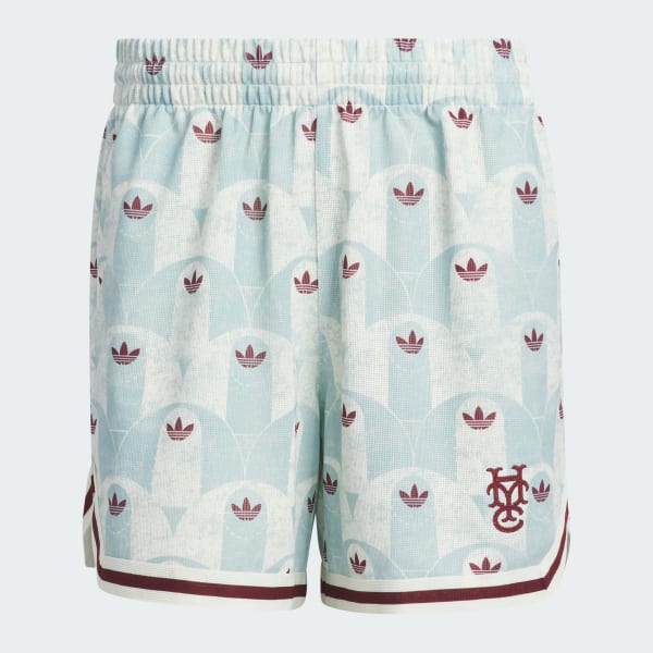 สีเบจ กางเกงขาสั้นพิมพ์ลายทั้งตัว Hoop York City (สำหรับทุกเพศ)