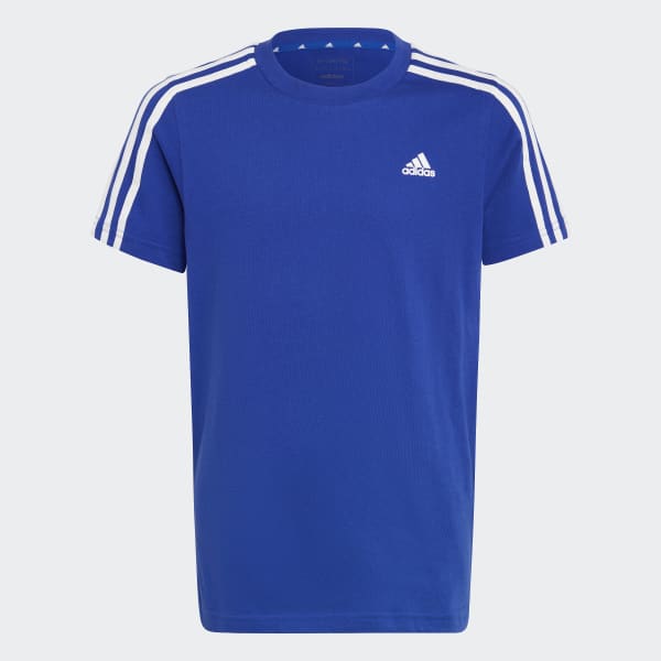 Azul Playera Essentials 3 Franjas Algodón
