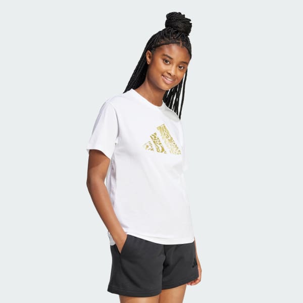 Blanco Camiseta Tech Metallic Graphic