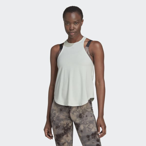  adidas Women's Yoga Studio Loop Back Tank, Linen Green/Linen  Green, XX-Small : Clothing, Shoes & Jewelry