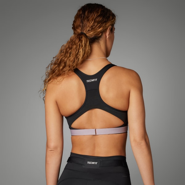 Black TECHFIT Medium-Support Adjuster Bra