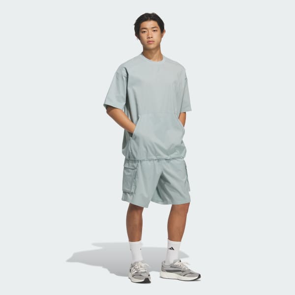 グリーン シティテック ルーズフィット ドットエア ブリーザブル ウーブン半袖Tシャツ