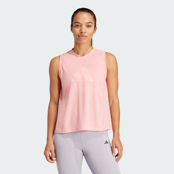 Rosa Playera sin Mangas de Entrenamiento Train Essentials Big Performance Logo