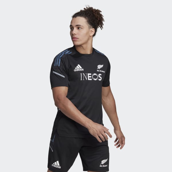 Nero T-shirt da rugby Performance All Blacks QB060
