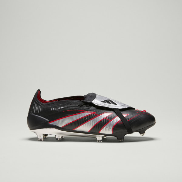 Zwart Predator Obsidian Strike Fold-Over Tongue Firm Ground Voetbalschoenen