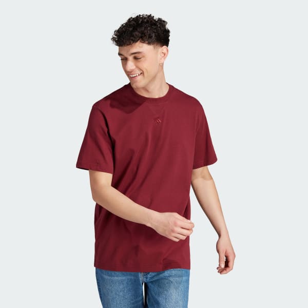 Mens burgundy adidas t online shirt