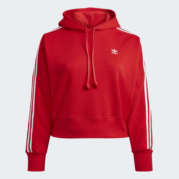 Red Adicolor Classics Cropped Hoodie (Plus Size) 28237