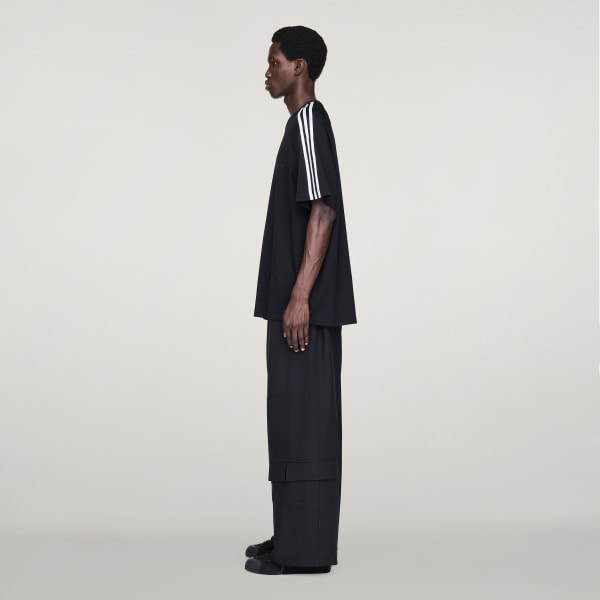 Black Y-3 Short Sleeve Tee 3-Stripes