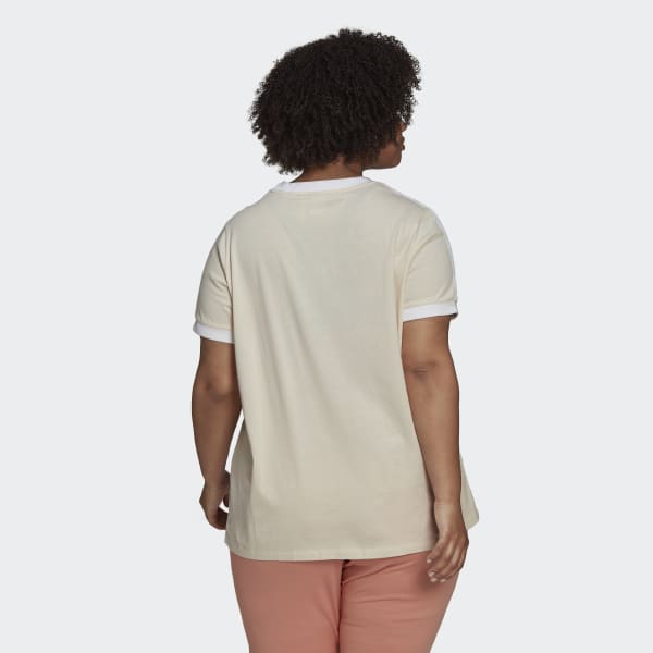 Beige adicolor Classics 3-Streifen T-Shirt – Große Größen 28250