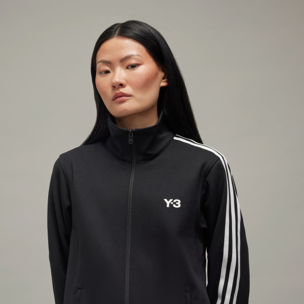 Adidas black 3 stripe jacket women's hot sale
