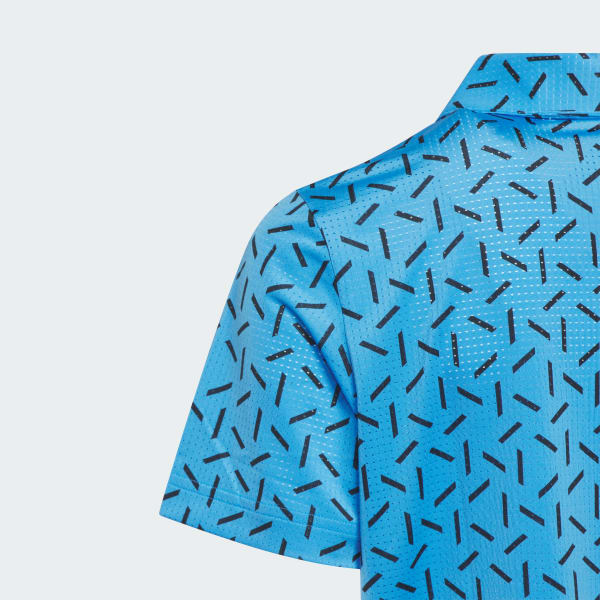 Blue BOYS CLIMACOOL ULTIMATE 365 PRINTED MESH POLO SHIRT