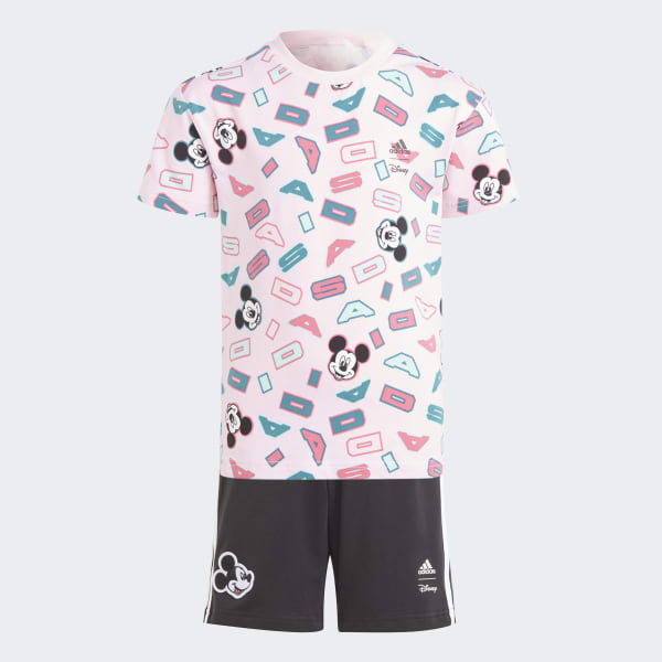 👖 adidas x Disney Mickey Mouse Tee and Shorts Set - Pink | Kids\' Lifestyle  | adidas US 👖