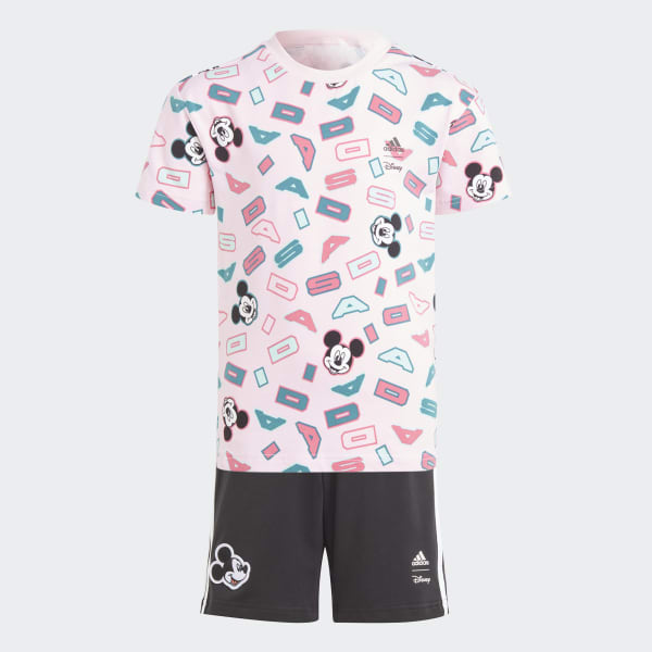 Rosado adidas x Disney Mickey Mouse Tee and Shorts Set
