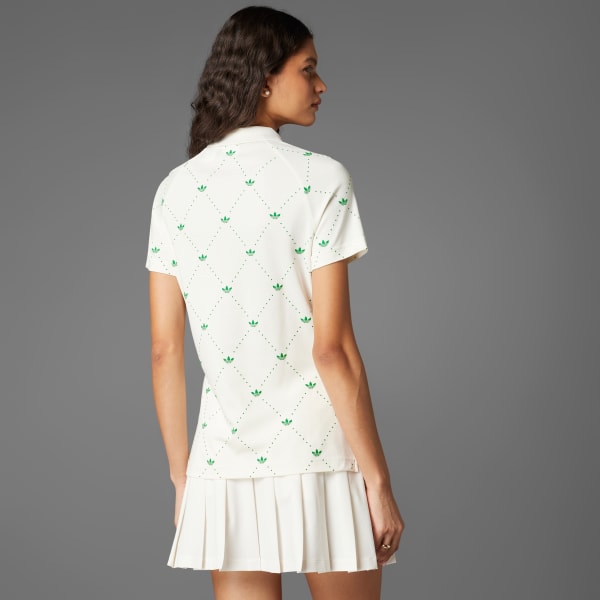 Blanc Polo imprimé Trèfle Originals