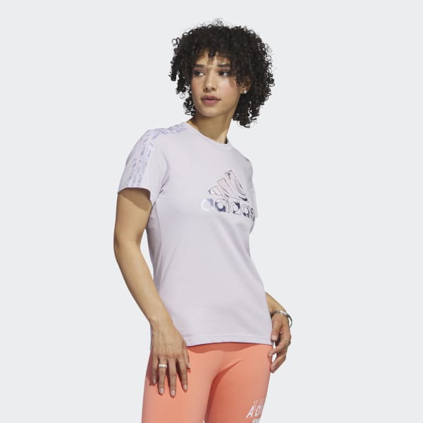 Purple Soft Luxe 3-Stripes Tee
