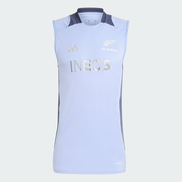 Bleu T-shirt de rugby sans manches All Blacks AEROREADY