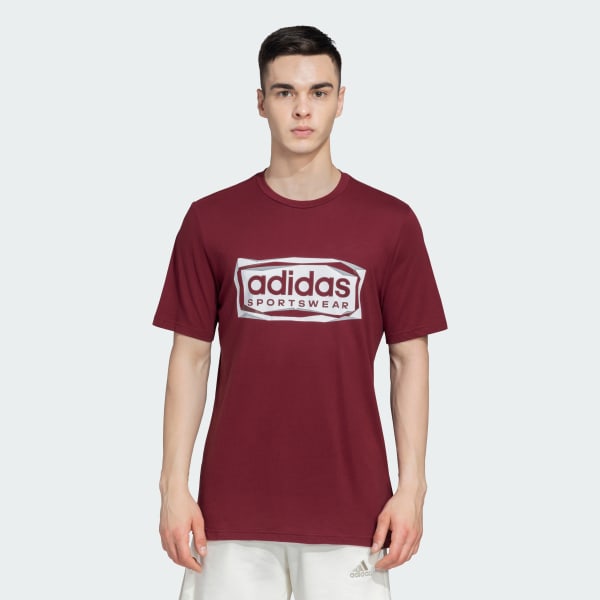 Burgundy SPORTSWEAR LOGO TEE