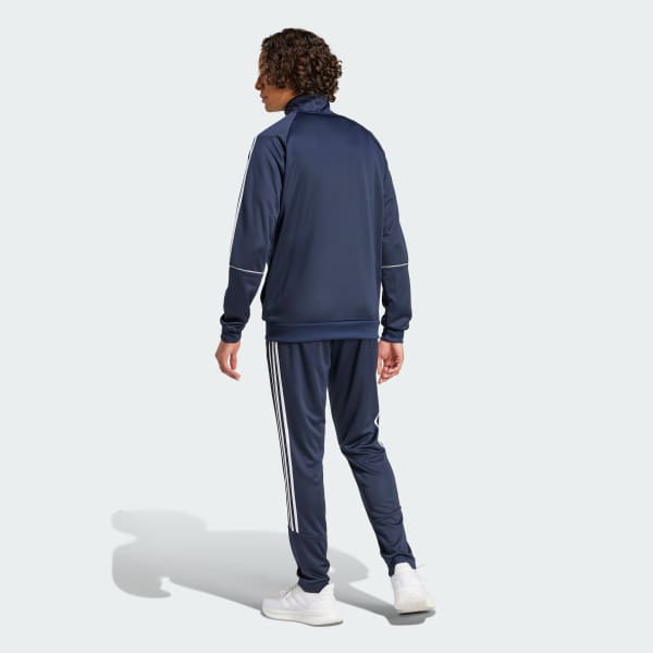 Azul Conjunto Sportswear 3 Franjas Tejido de Punto Doble