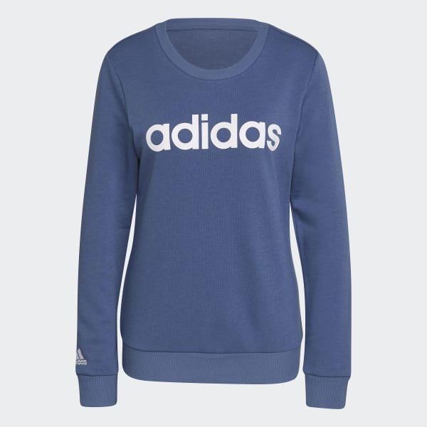 Blusa Moletom Essentials Logo Azul adidas adidas Brasil
